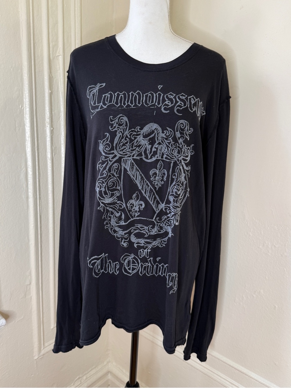 Y2K Vintage Juicy Couture Paris Hilton Coquette Girl Long Sleeve Black and Graph